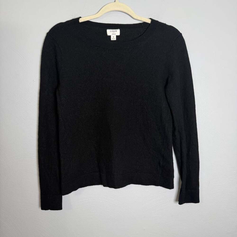 J. Crew Teddie Sweater Size M Black Wool Blend Pullover